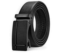 TBSCWYF Men’s Leather Belt, Mens Belt Automatic Buckle Leather Ratchet Belt Adjustable Casual Dress Belt 3.5cm * 120cm (Gift Box Include) Jeans Suits Work Gift