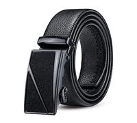 TBSCWYF Men’s Leather Belt, Mens Belt Automatic Buckle Leather Ratchet Belt Adjustable Casual Dress Belt 3.5cm * 120cm (Gift Box Include) Jeans Suits Work Gift