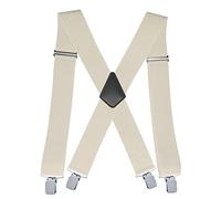 TBSCWYF Men's Braces with Very Strong 4 Clips 50 MM Wide Heavy Duty Suspenders Adjustable and Elastic X Form One Size Fits All Men and Women for Business Wedding Casual