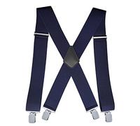 TBSCWYF Men's Braces with Very Strong 4 Clips 50 MM Wide Heavy Duty Suspenders Adjustable and Elastic X Form One Size Fits All Men and Women for Business Wedding Casual