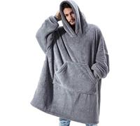 TBSCWYF Oversized Hoodie Blanket Women Ultra Plush Fleece with Soft Sherpa Reversible Warm Cosy Comfy Wearable Hooded Giant Sweatshirt Throw (Gray1)