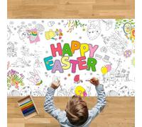 Tbsone Easter Colouring Tablecloth for Kids, 30 x 72 Inch Large Poster & Banner Decorations, Kid's Gifts for Activities and Party