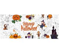 Tbsone Halloween Giant Colouring Tablecloth Poster, Halloween Crafts for Kids, 30 x 72 Inches/182 x 76 cm Jumbo Paper Coloring Banner Gifts for Kids Activities Games Party