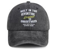 Tbstlumd Built in The Nineties Eighties Seventies Sixties Fifties Forties Thirties Original Baseball Hat for Men Women, Built in the Seventies Black, One size