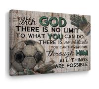TBT Rustic Soccer Gifts Stuff Religious Soccer Canvas Wall Art Wall Decor