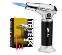TBT utane Blow Torch, Torch Lighter with Safety Lock for DIY Soldering | 2500°F Adjustable Continuous Flame, One-Button Piezo Ignition, Ergonomic Comfort Grip, 3 refill adapters(Butane Not Included)