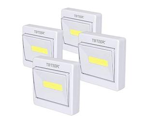 TBTeek Closet Light, Super Bright, Battery Operated, Stick Anywhere, Cob Led Light Switch Nightlight, Tap Lights for Closet, Shed, Attic, Emergency (4 Pack)