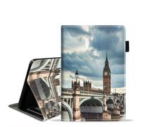 TBXOSTN Case for Amazon Kindle Fire HD 10 Tablet (10.1 Inch, 9th/7th Generation, 2019/2017 Release), Premium PU Leather Stand Cover with Smart Auto Wake/Sleep, London Travel Landmark Big Ben