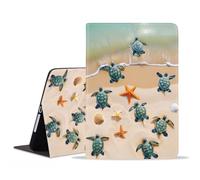 TBXOSTN Case for Samsung Galaxy Tab S10 Lite/ S10 FE/ S9 FE 5G 10.9 Inch/ S9 11 Inch, Premium PU Leather Stand Cover with Smart Auto Wake/Sleep, Sea Turtles on The Beach