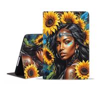 TBXOSTN Case for Samsung Galaxy Tab S10 Lite/ S10 FE/ S9 FE 5G 10.9 Inch/ S9 11 Inch, Premium PU Leather Stand Cover with Smart Auto Wake/Sleep, African American Black Girl