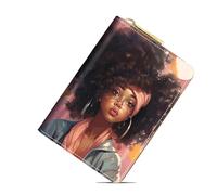 TBXOSTN Small Credit Card Holder Wallets for Women, RFID Blocking Slim Leather Card Case Wallet with Zipper Accordion Wallets, African American Girl, Fashions