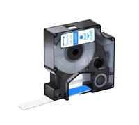 TBXwsofl 0.47 Inch 12mm X 7m Black On White Label Tape 4x Compatible With Printer Supplies For Part Number 45013 45010 45015 45016 LabelManager LabelPoint(Blue on Clear)