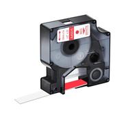 TBXwsofl 0.47 Inch 12mm X 7m Black On White Label Tape 4x Compatible With Printer Supplies For Part Number 45013 45010 45015 45016 LabelManager LabelPoint(Red on White)