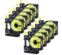 TBXwsofl 10 Pack Black On Yellow Label Tape 1/2 Inch Standard Size Compatible With D1 Tape 45018 LabelManager 100 120P Printer Supplies