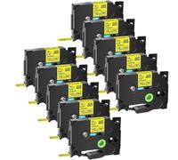 TBXwsofl 10 Pack Compatible With TZe-631 TZ631 1/2" 12mm Black On Yellow Label Tape Printer Supplies Compatible With D210 H100 H110 D400 D600 1290