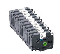 TBXwsofl 10pcs 12mm 231 221 211 131 631 335 Label Tape Printer Supplies(10PK Black on Clear)