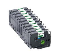 TBXwsofl 10pcs 12mm 231 221 211 131 631 335 Label Tape Printer Supplies(10PK Black on Green)