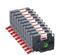 TBXwsofl 10pcs 12mm 231 221 211 131 631 335 Label Tape Printer Supplies(10PK Black on Red)