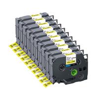 TBXwsofl 10pcs 12mm 231 221 211 131 631 335 Label Tape Printer Supplies(10PK Black on Yellow)