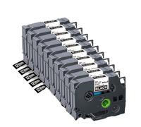TBXwsofl 10pcs 12mm 231 221 211 131 631 335 Label Tape Printer Supplies(10PK White on Black)