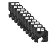 TBXwsofl 10pcs 12mm Black On White Heat Shrink Tube Label Tape Compatible With Printer Supplies For Part Number 18055 1000 3000 4200 5000 5200 6000(Black on White)