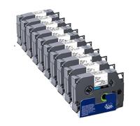 TBXwsofl 10pcs 12mm Black On White Security Tapes Label Cassette Compatible With P300BT Printer Supplies