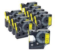 TBXwsofl 10Pcs 12mm D1 45013 40913 43613 45010 45108 45023 45024 Label Tape Compatible With LabelManager 160 280 210D Printer Supplies(10PK Black on Yellow)