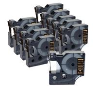 TBXwsofl 10Pcs 12mm D1 45013 40913 43613 45010 45108 45023 45024 Label Tape Compatible With LabelManager 160 280 210D Printer Supplies(10PK Gold on Black)