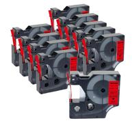 TBXwsofl 10Pcs 12mm D1 45013 40913 43613 45010 45108 45023 45024 Label Tape Compatible With LabelManager 160 280 210D Printer Supplies(10PK Black on Red)