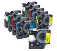 TBXwsofl 10Pcs 12mm D1 45013 40913 43613 45010 45108 45023 45024 Label Tape Compatible With LabelManager 160 280 210D Printer Supplies(10PK Muliticolors)