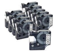 TBXwsofl 10Pcs 12mm D1 45013 40913 43613 45010 45108 45023 45024 Label Tape Compatible With LabelManager 160 280 210D Printer Supplies(10PK Black on Clear)