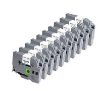 TBXwsofl 10pcs 12mm Red On White Fabric Tape Labels TZFA3R Compatible With PT Label Printer Printer Supplies TZ-Fabric-Tapes(Black on White)