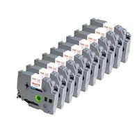 TBXwsofl 10pcs 12mm Red On White Fabric Tape Labels TZFA3R Compatible With PT Label Printer Printer Supplies TZ-Fabric-Tapes(Red on White)