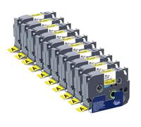 TBXwsofl 10PCS 18mm Laminated Label Printer Ribbon Black On Yellow Compatible With Printer 641