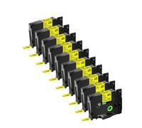 TBXwsofl 10pcs Black On Yellow Label Tape AZE-631 12mm Laminated Tape Compatible With TZ Tze-631 Tze 631 Printer Models For Part Number AZE-631