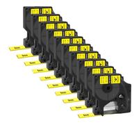 TBXwsofl 10PK 6mm Label Tape Compatible With Printer Supplies For Part Number 18051 18052 Works With 4200 5000 5200(Black on Yellow)
