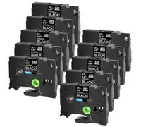 TBXwsofl 10PK AZE-335 12mm White On Black Standard Laminated Label Tape Compatible With Printer Supplies TZe 335 TZ