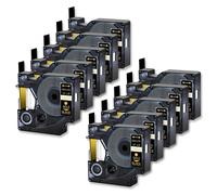 TBXwsofl 10PK On Black Label Tape Compatible With LabelManager 100 120P Printers For Part Number D1 Tape 45024 12mm Standard Label Tape