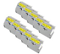 TBXwsofl 12mm M Tape MK231 MK221 MK131 Compatible With PT-70 PT-80 Label Printer Adhesive Label Tape For Labeling(10PK Black on Yellow)