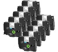 TBXwsofl 18mm 10PK Flexible ID Laminat Label Tape Black On White Cartridge Compatible With Label Printer PT-1000 Works With TZE-FX241