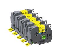 TBXwsofl 18mm Tze241 141 441 541 641 Laminated Label Tape Compatible With Printer Supplies PTH500 PTD400(5PK Black on Yellow)