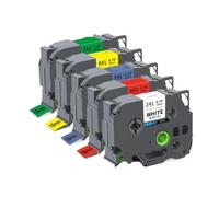TBXwsofl 18mm Tze241 141 441 541 641 Laminated Label Tape Compatible With Printer Supplies PTH500 PTD400(5PK 5Mixed Colors)