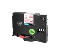 TBXwsofl 1PCS Fabric Iron On Tape Black On White 12mm Compatible With Printer Supplies For Label Printer Models H110 D210 D600 Part Number TZe-FA231 TZ-FA3R FA3(Red on white)