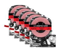 TBXwsofl 2 5PK SS12KW 12mm Label Tape Replacement SS12KW 4WBN SC12YW Compatible With Printer Supplies LW 300 400 600P Label Maker(5PK Black on Red)