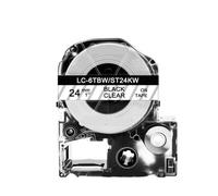 TBXwsofl 24mm Label Tape 1PK Compatible With Label Makers ST24KW SS24KW SC24KZ SD24BW ST24BW For LW-700 LW-900P Printers(Black on Clear)