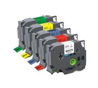 TBXwsofl 24mm TZE251 Label Tape Compatible With Printer Supplies For Part Number TZE251 151 451 551 651 751 Use With PT H500 PTD600(5PK 5Mixed Colors)
