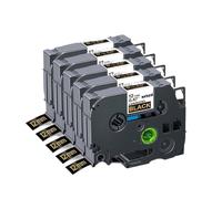TBXwsofl 3 5 10 Pack 12mm TZE231 Label Tape Black On White Compatible With Printer Supplies For Part Number TZE231 231 131 631 335 Use With PTH110(5PK Gold on Black)