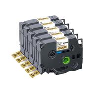 TBXwsofl 3 5 10 Pack 12mm TZE231 Label Tape Black On White Compatible With Printer Supplies For Part Number TZE231 231 131 631 335 Use With PTH110(5PK Black on Gold)