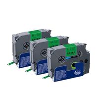 TBXwsofl 3 Pieces 6mm TZe211 Label Tape Compatible With Printer Supplies TZe111 TZe411 TZe511 TZe611 TZe711(Black on Green)