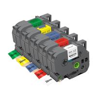 TBXwsofl 36mm Label Maker Replacement Tape 5PK 6PK TZe261 TZe161 Compatible Cassette Ribbon For PT PT-3600(5PK Label Tape)